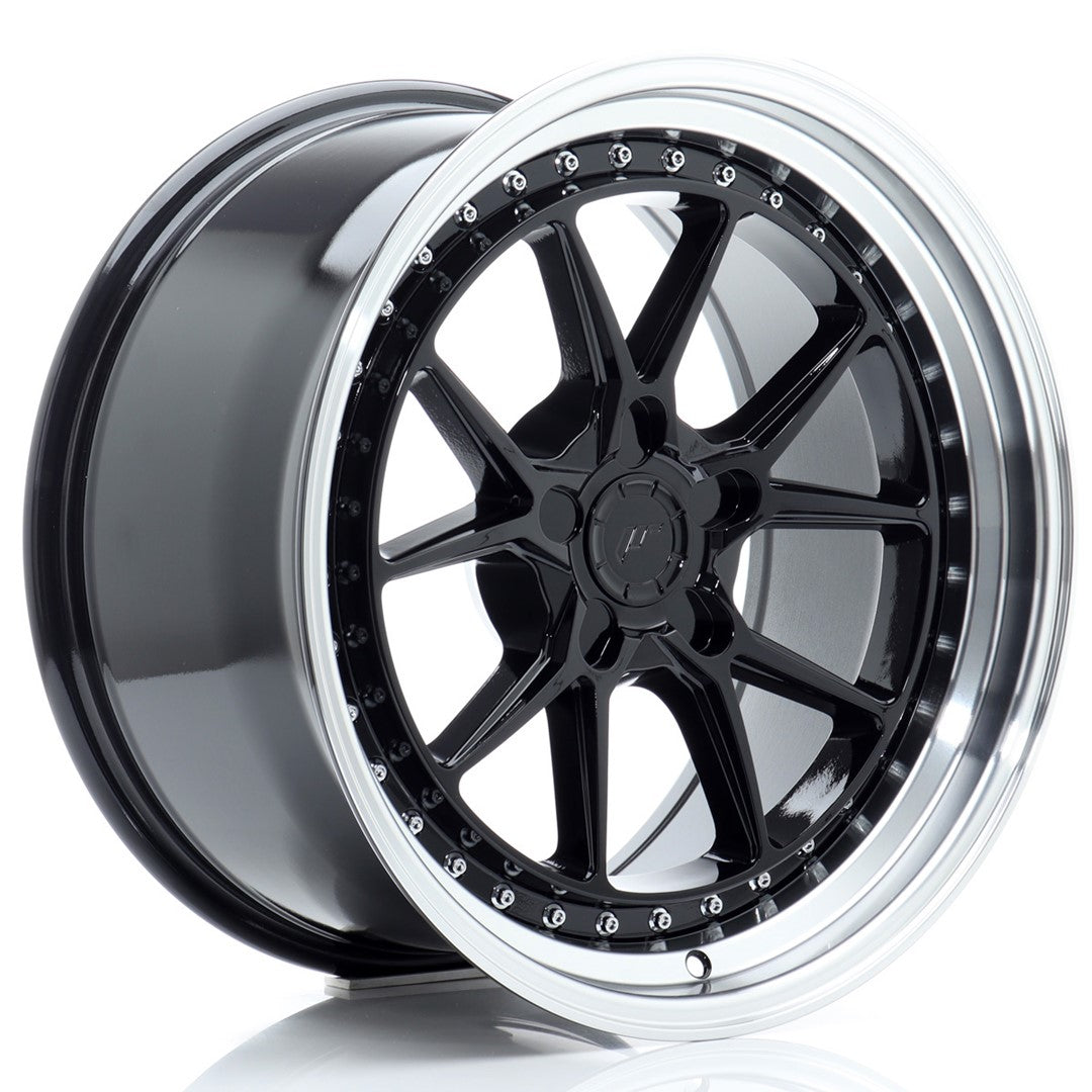 JR39 18x9,5 ET15-35 Lèvre usinée personnalisée PCD noir brillant