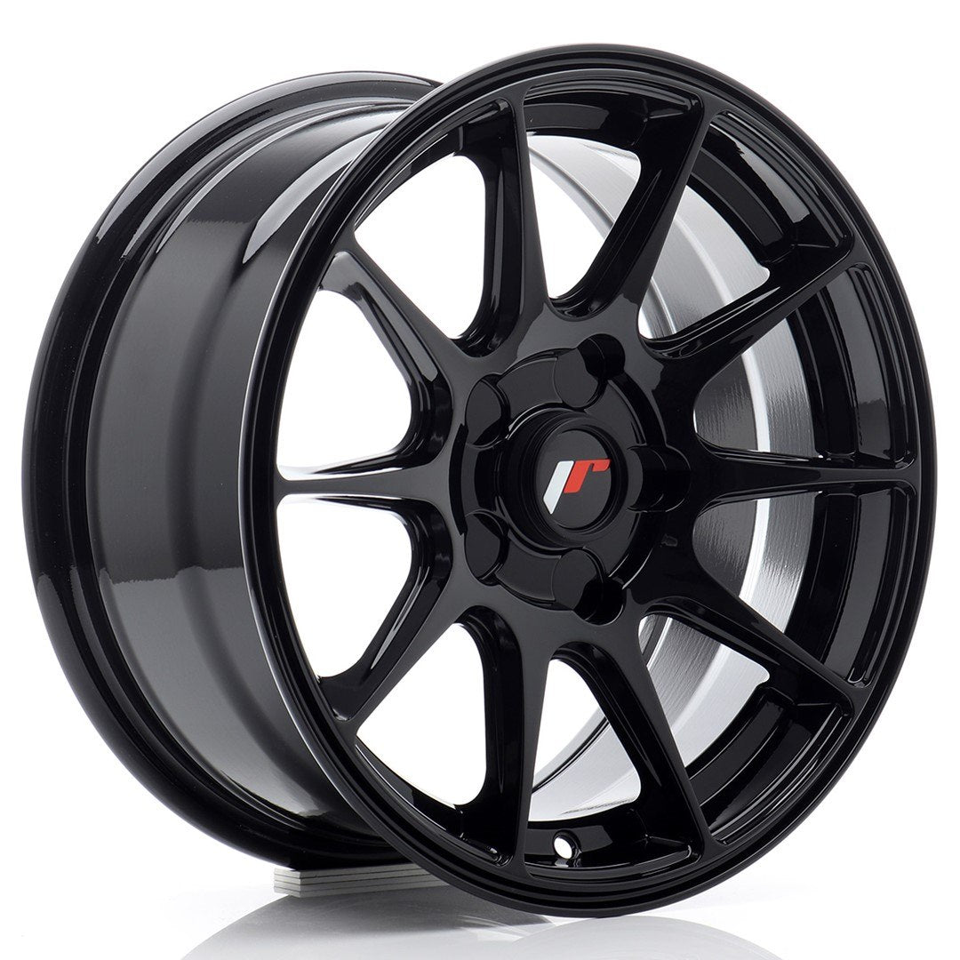 JR11 15x7 ET20-30 Custom PCD Glanzend Zwart