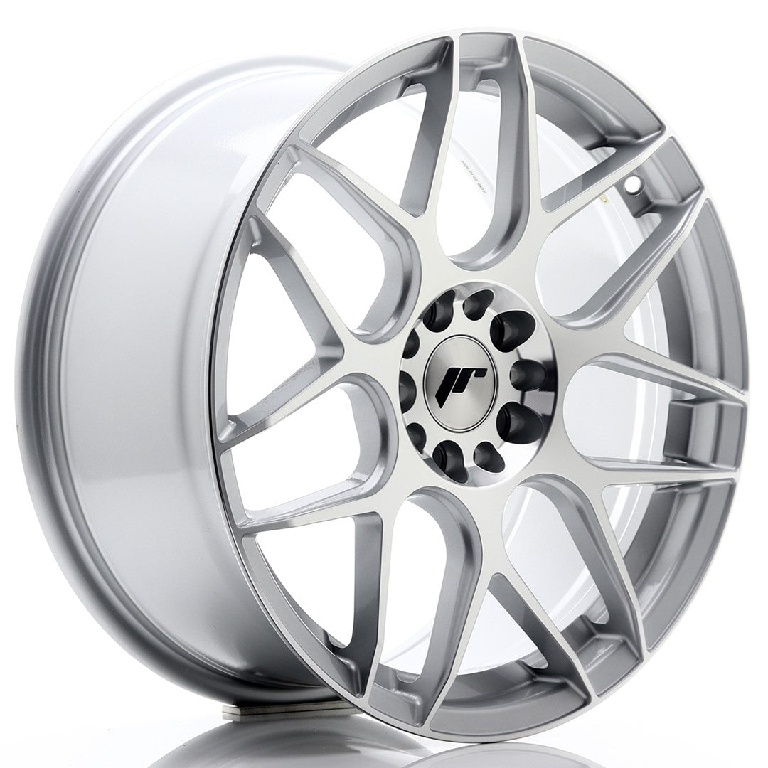 JR18 18x8.5 ET45 5x112, 5x114.3 zilver bewerkte voorkant