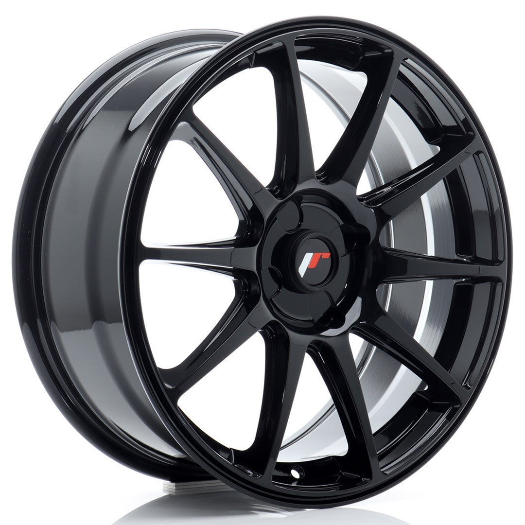 JR11 18x7.5 ET20-40 Custom PCD Glanzend Zwart