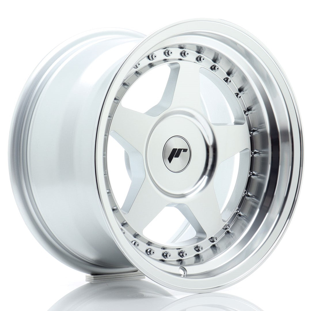 JR6 16x9 ET0-20 Aangepaste PCD Zilver Machined Face