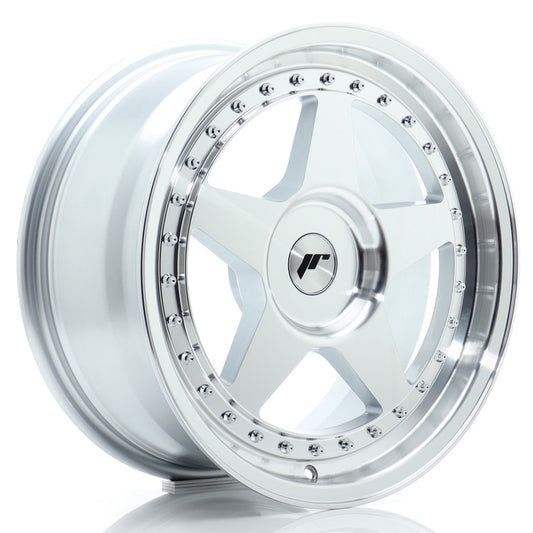 JR6 17x8 ET20-35 Custom PCD Silver Machined Face