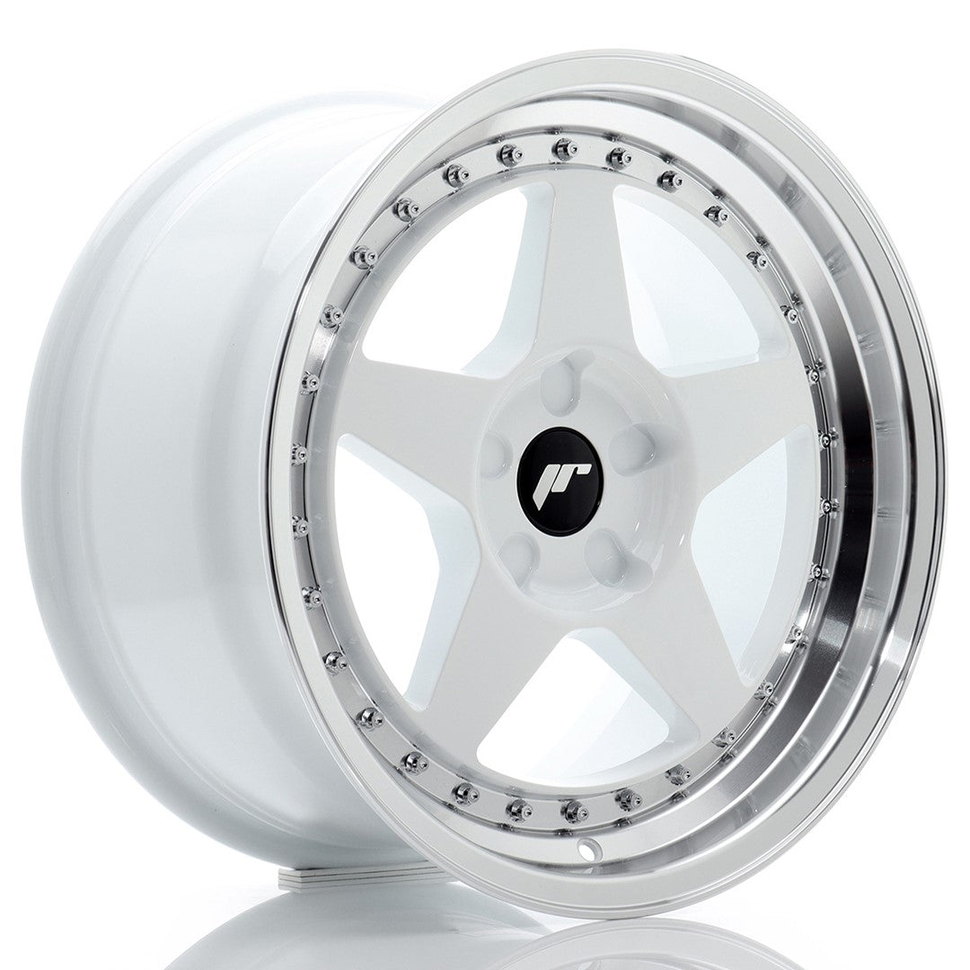 JR6 17x9 ET20-35 Aangepaste PCD Witte Bewerkte Lip