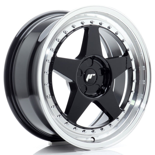 JR6 18x8.5 ET20-40 Custom PCD Gloss Black Machined Lip
