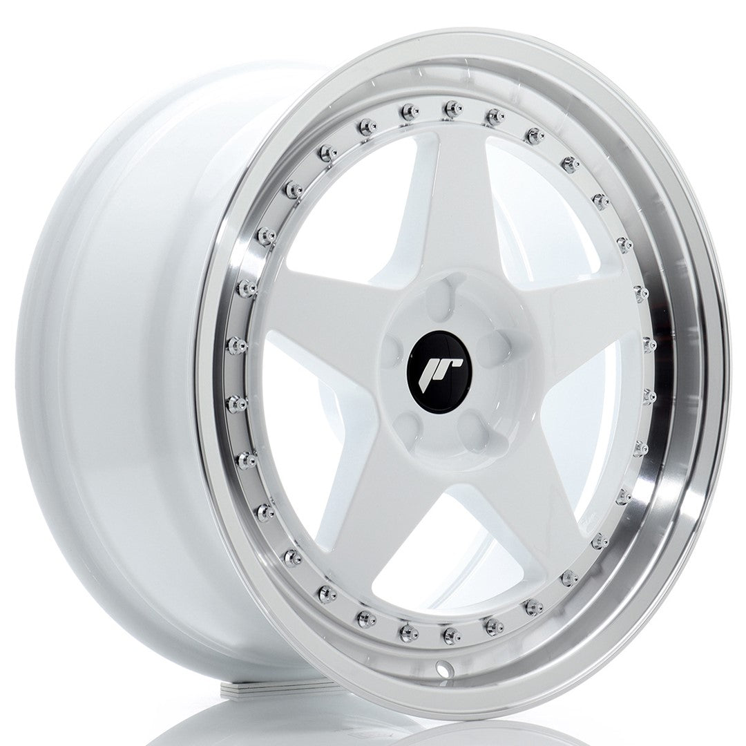 JR6 18x8.5 ET20-40 Aangepaste PCD Witte Bewerkte Lip