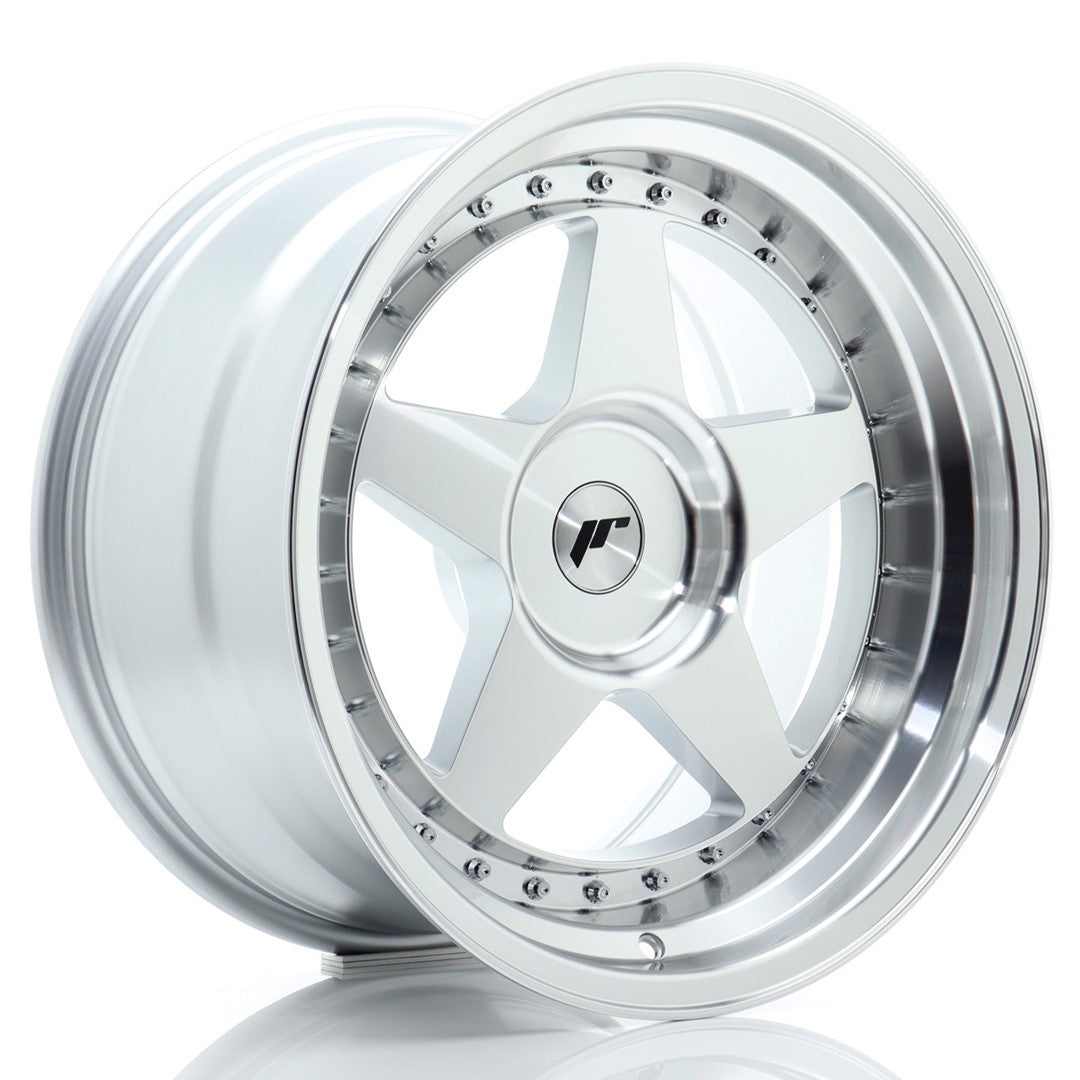 JR6 18x10 ET0-25 Custom PCD Zilver Machined Face