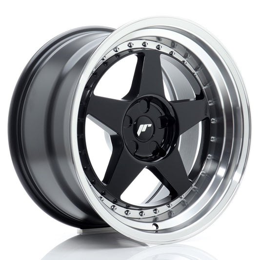 JR6 18x10.5 ET0,-25 Custom PCD Gloss Black Machined Lip