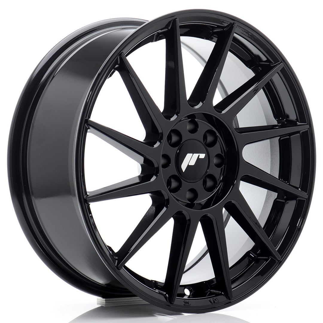 JR22 17x7 ET25 4x100, 4x108 Glanzend Zwart