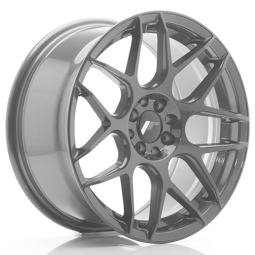 JR18 18x7.5 ET20-40 Custom PCD Glanzend Zwart
