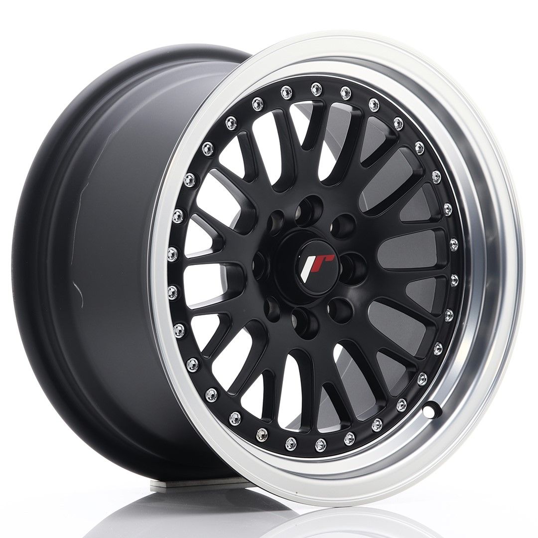 JR10 15x8 ET20 4x100, 4x108 lèvre usinée noire plate