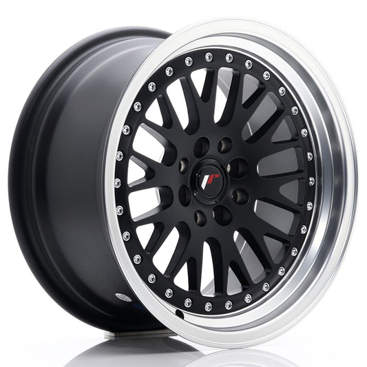 JR10 16x8 ET20 4x100, 4x108 lèvre usinée noire plate