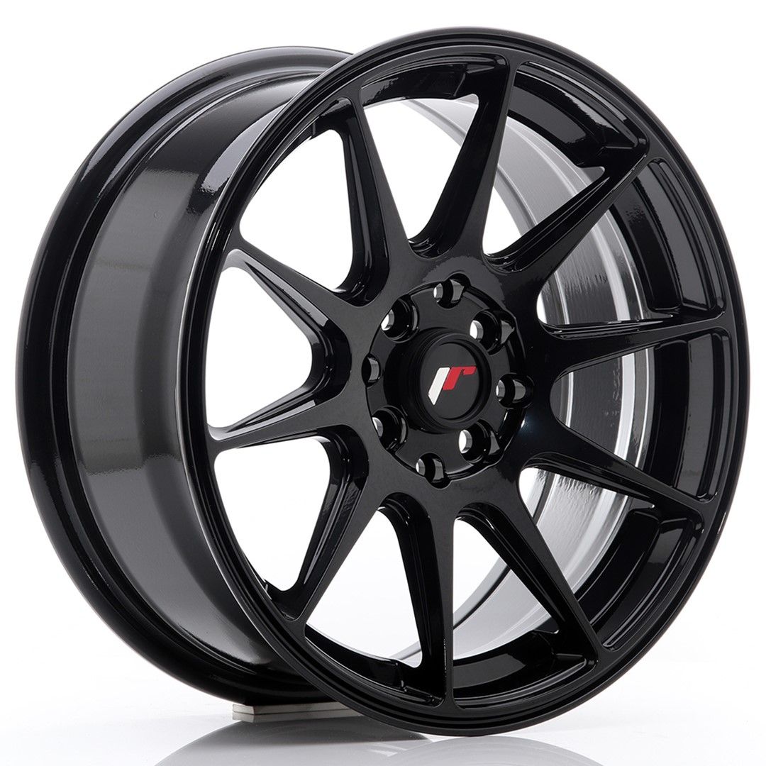 JR11 16x7 ET30 4x100, 4x114.3 noir brillant