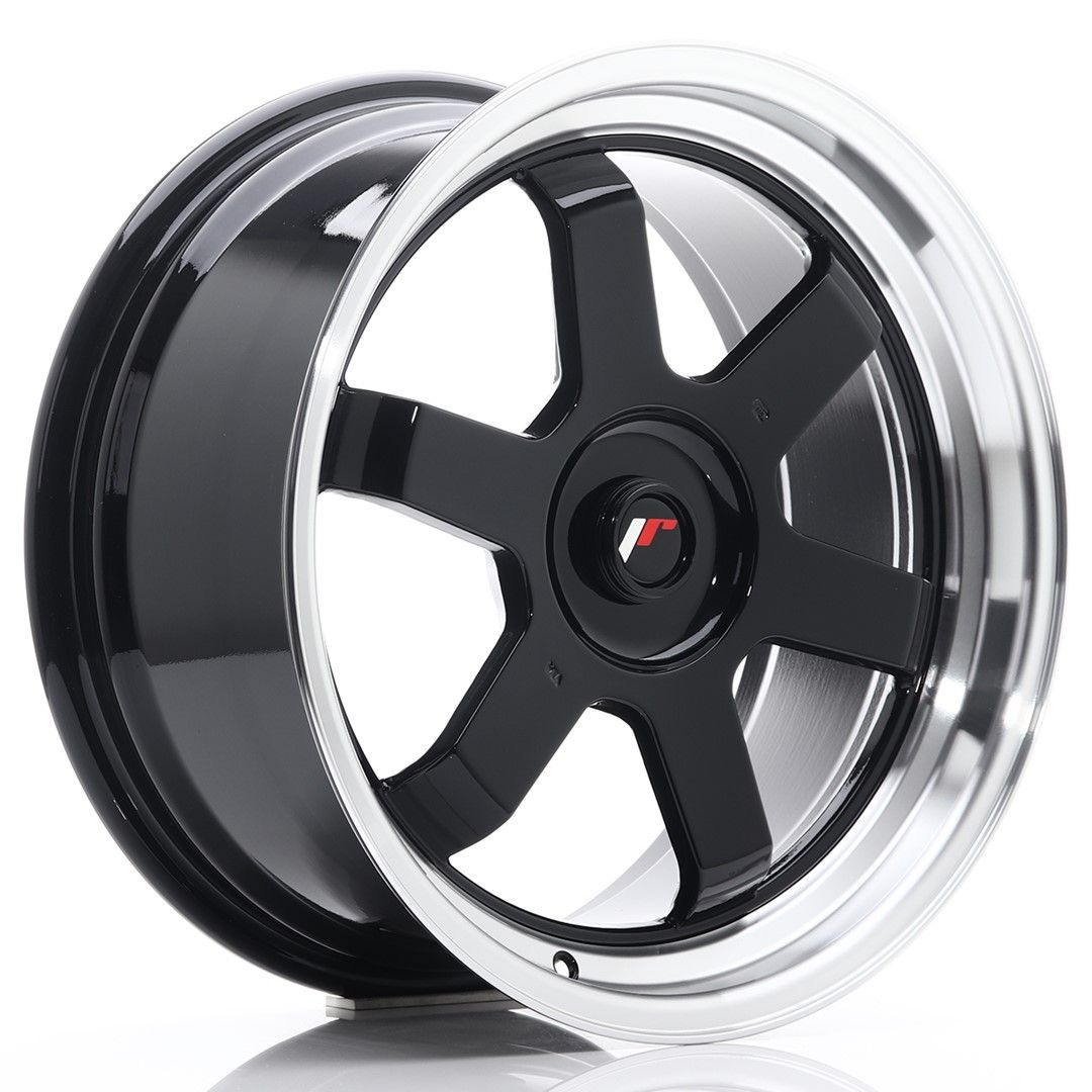 JR12 17x8 ET35 Custom PCD Brillant Noir Lèvre Usinée