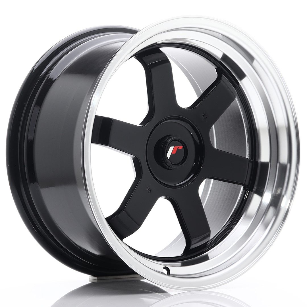 JR12 17x9 ET25 Lèvre usinée personnalisée PCD noir brillant