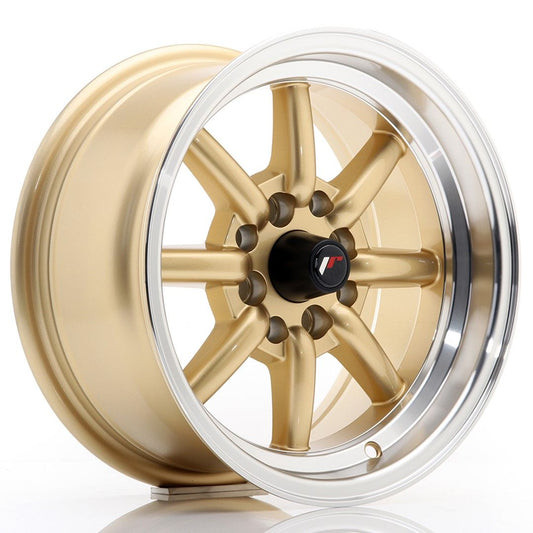 JR19 14x7 ET0 4x100, 4x114.3 gold machined lip