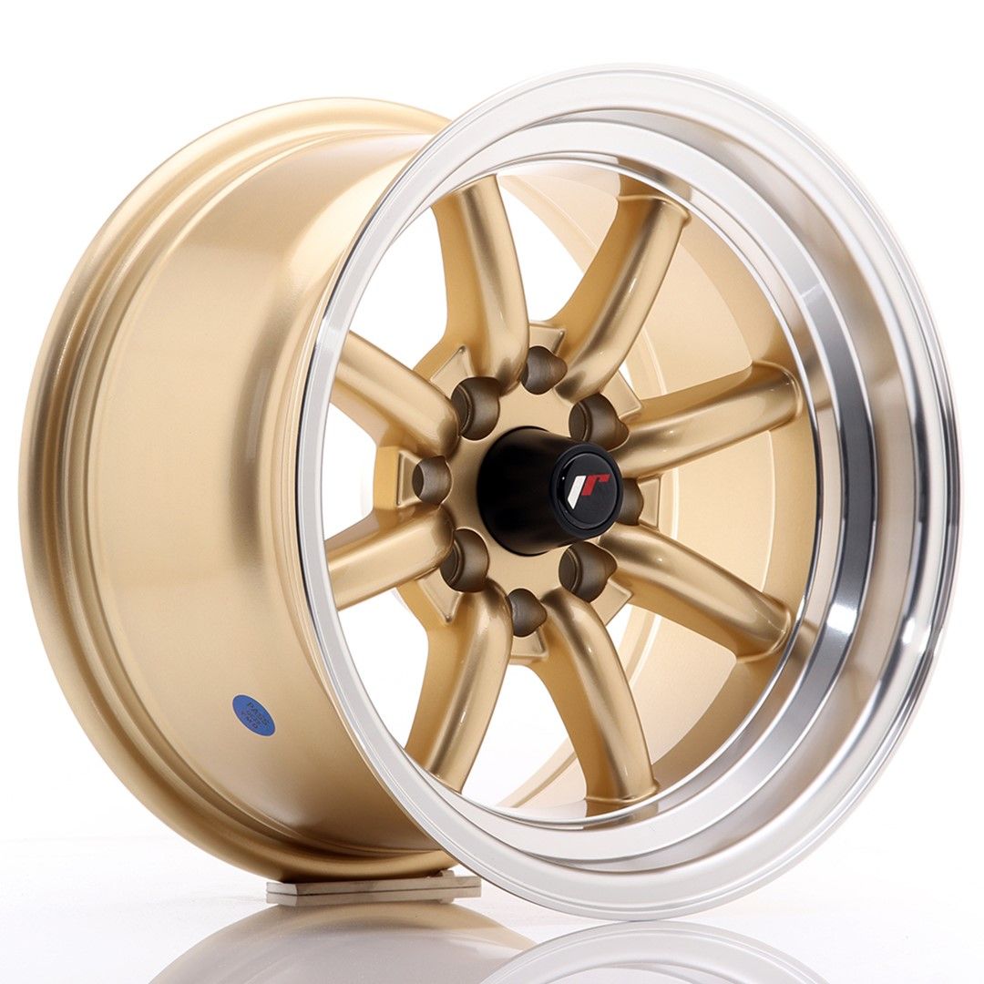 JR19 14x8 ET-13 4x100, 4x114.3 gold machined lip
