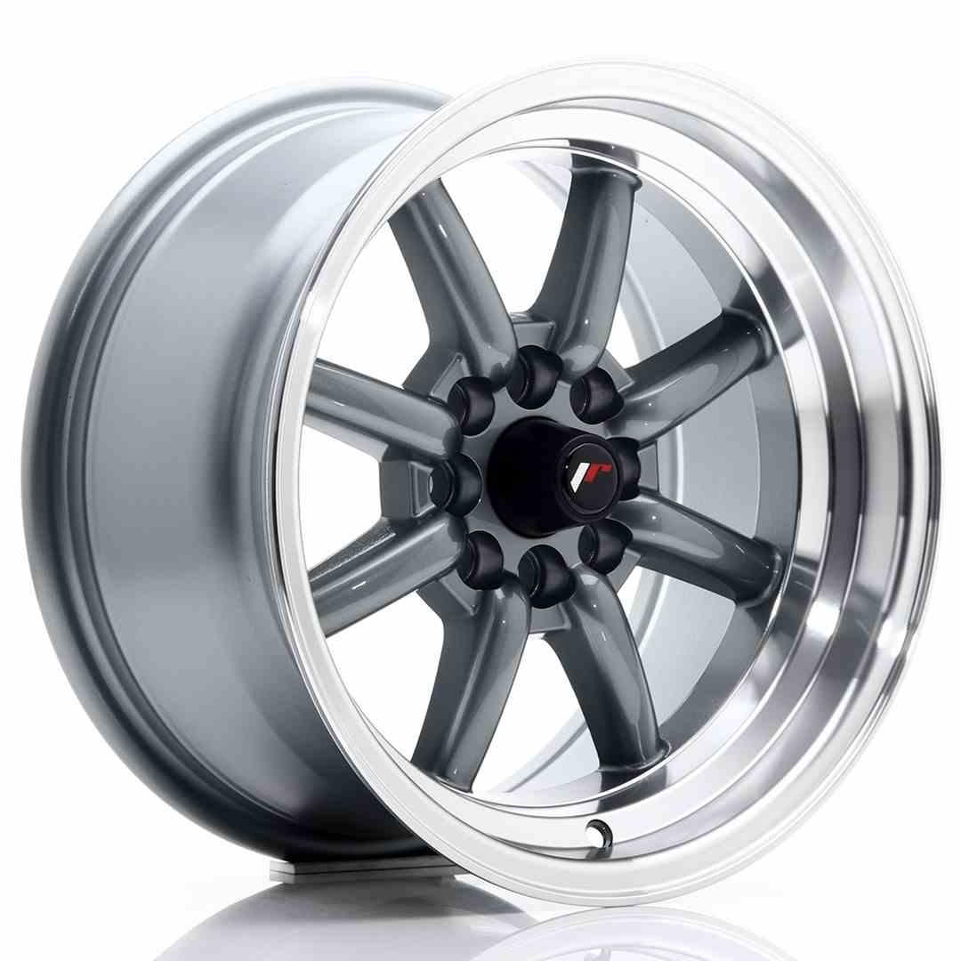 JR19 15x8 ET20 4x100, 4x114.3 Gris canon rebord usiné