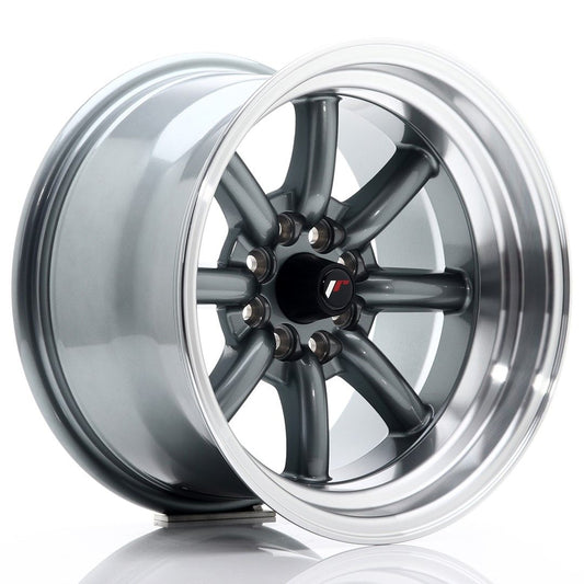 JR19 15x9 ET-13 4x100, 4x114.3 gun metal machined lip