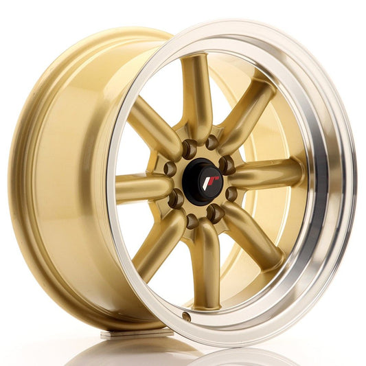 JR19 16x8 ET0 4x100, 4x114.3 gold machined lip