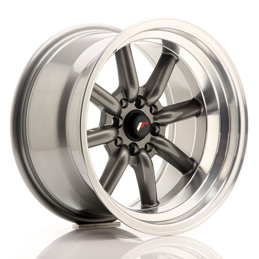 JR19 16x9 ET-15 4x100, 4x114.3 gun metal machined lip