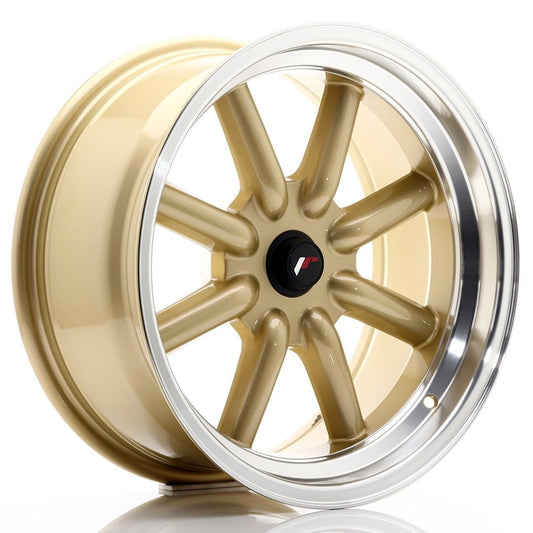 JR19 17x8 ET0,--9 Custom PCD Gold Machined Lip