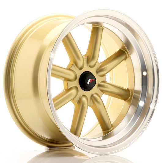JR19 17x9 ET-1-25 Custom PCD Gold Machined Lip
