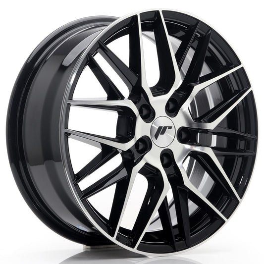 JR28 17x7 ET35 5x100 Noir brillant Face usinée