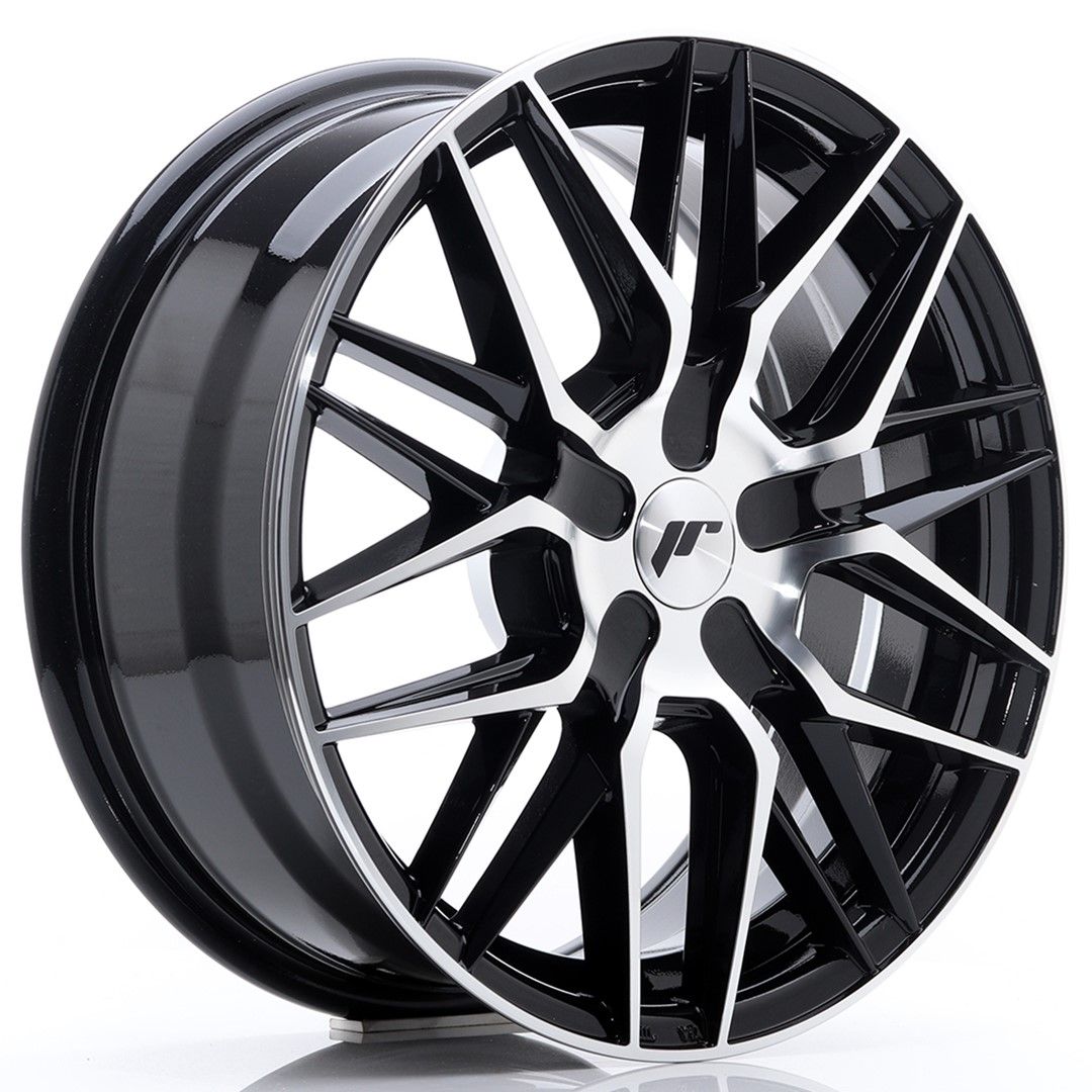 JR28 17x7 ET20-45 Custom PCD glanzend zwart bewerkt oppervlak