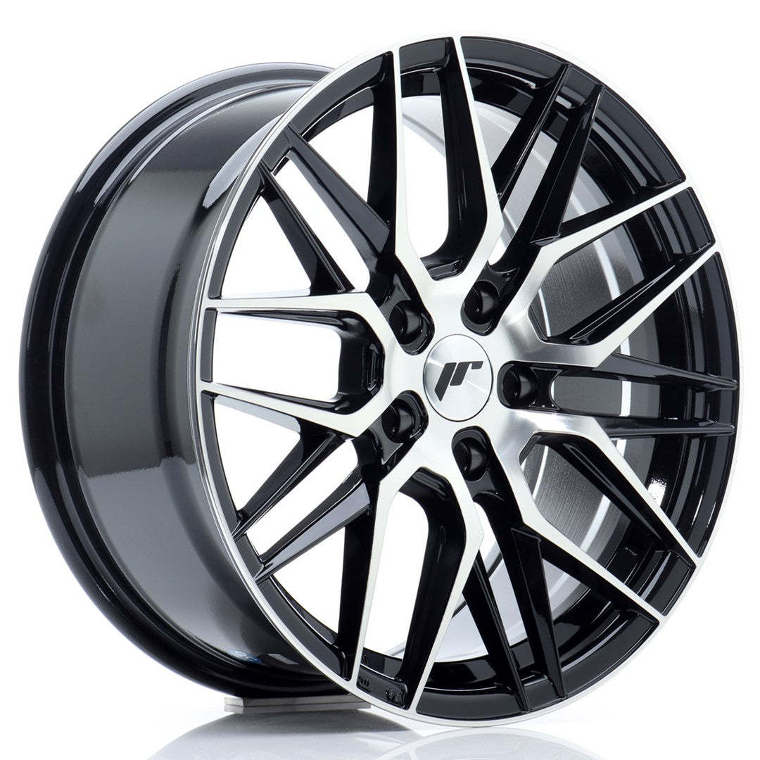 JR28 17x8 ET40 5x112 Noir brillant Face usinée