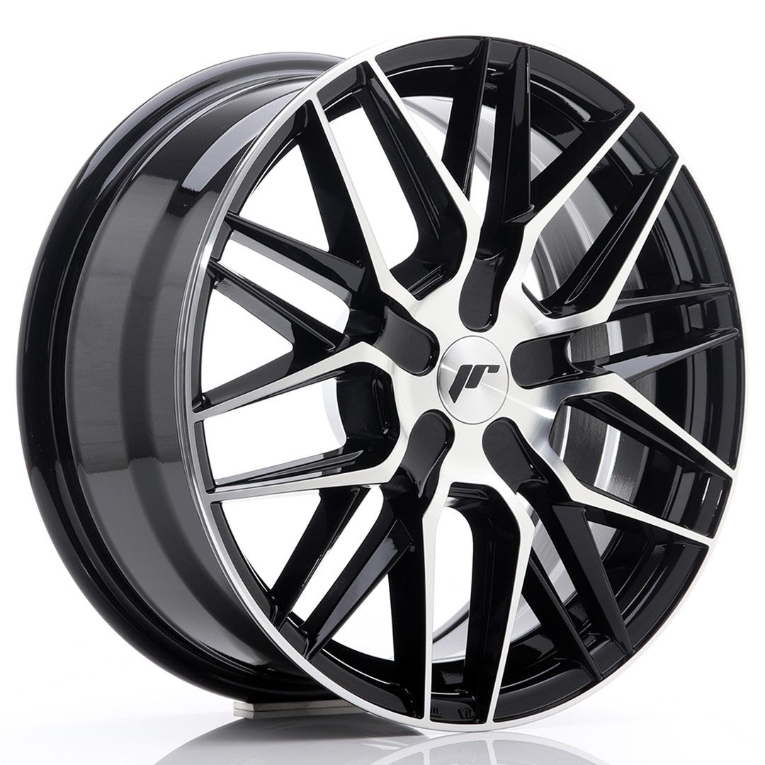 JR28 17x8 ET25-40 Custom PCD glanzend zwart bewerkte voorkant