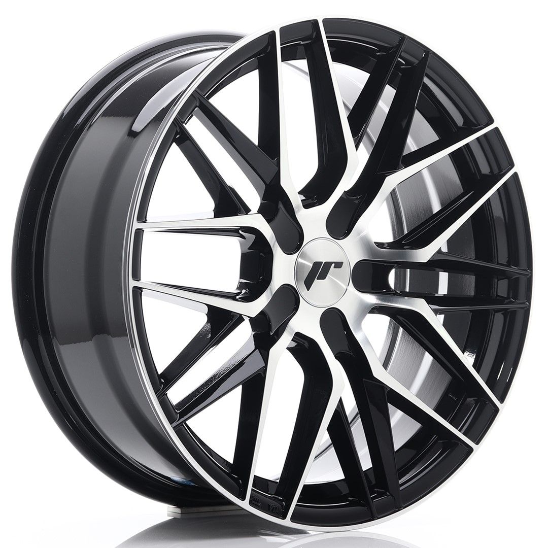 JR28 18x7.5 ET20-40 PCD personnalisé noir brillant face usinée