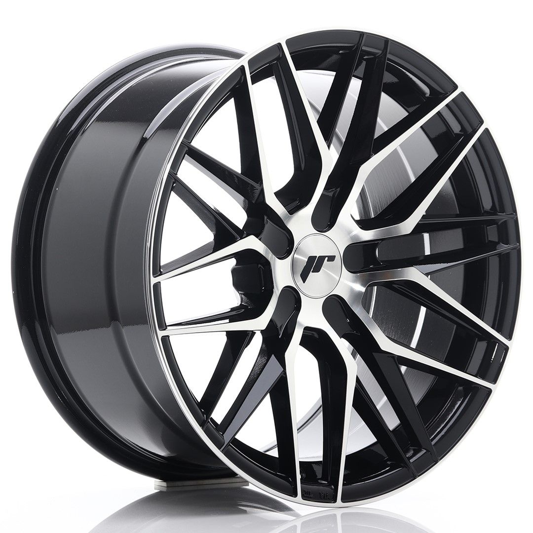 JR28 18x9.5 ET20-40 Custom PCD glanzend zwart bewerkt oppervlak