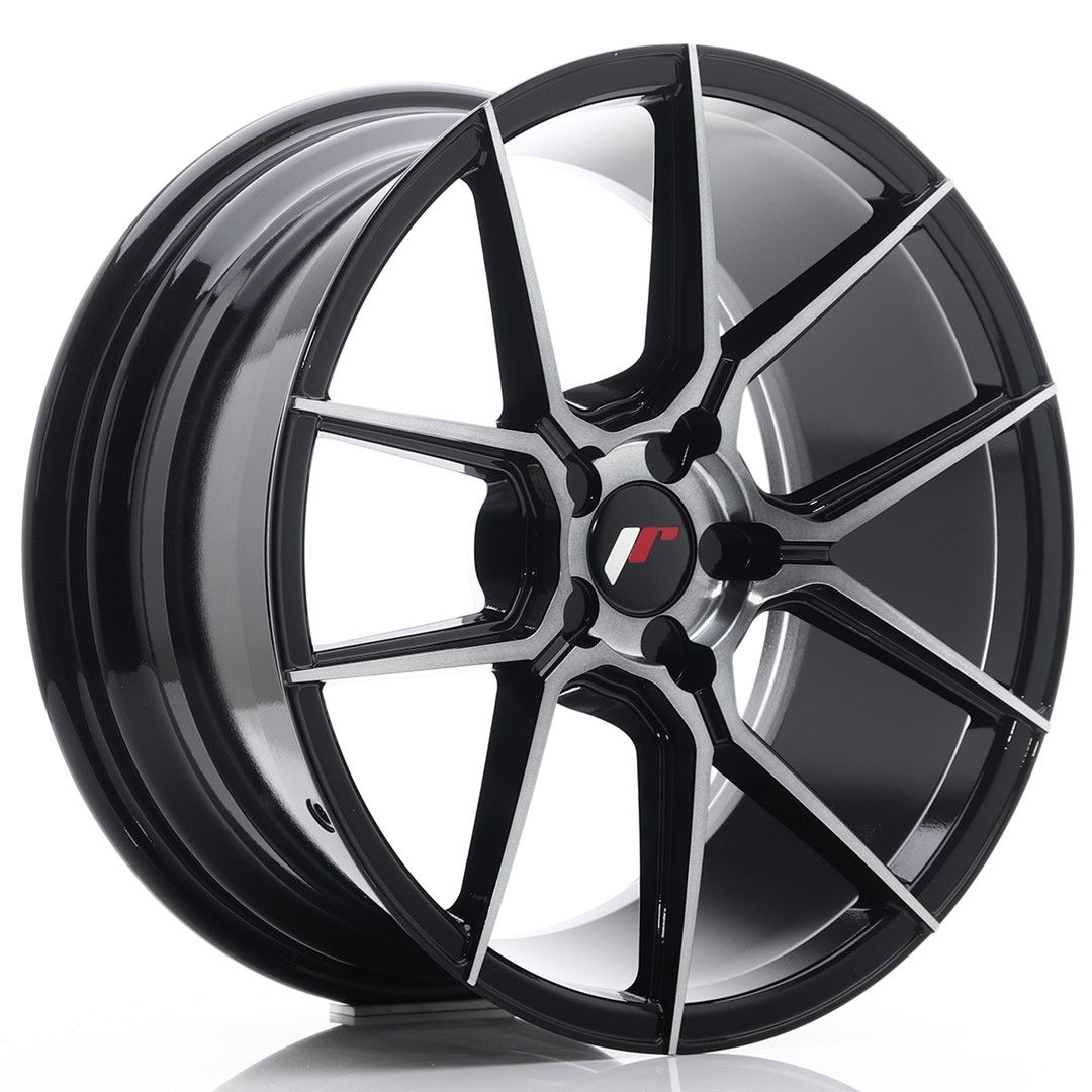JR30 18x8.5 ET20-40 Custom PCD Zwart Geborsteld