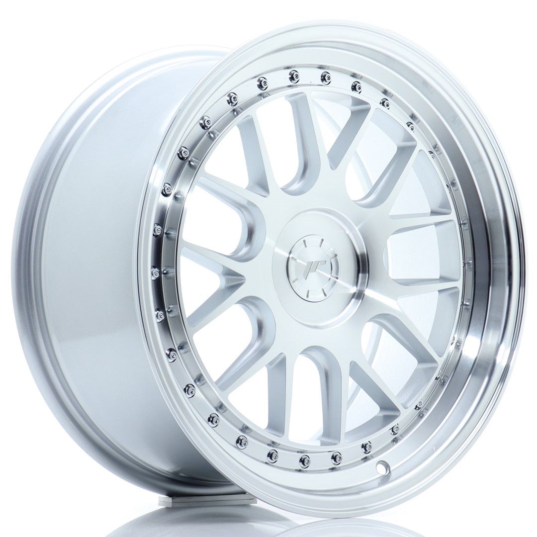 JR40 18x8.5 ET15-35 Custom PCD Zilver Bewerkt Gezicht