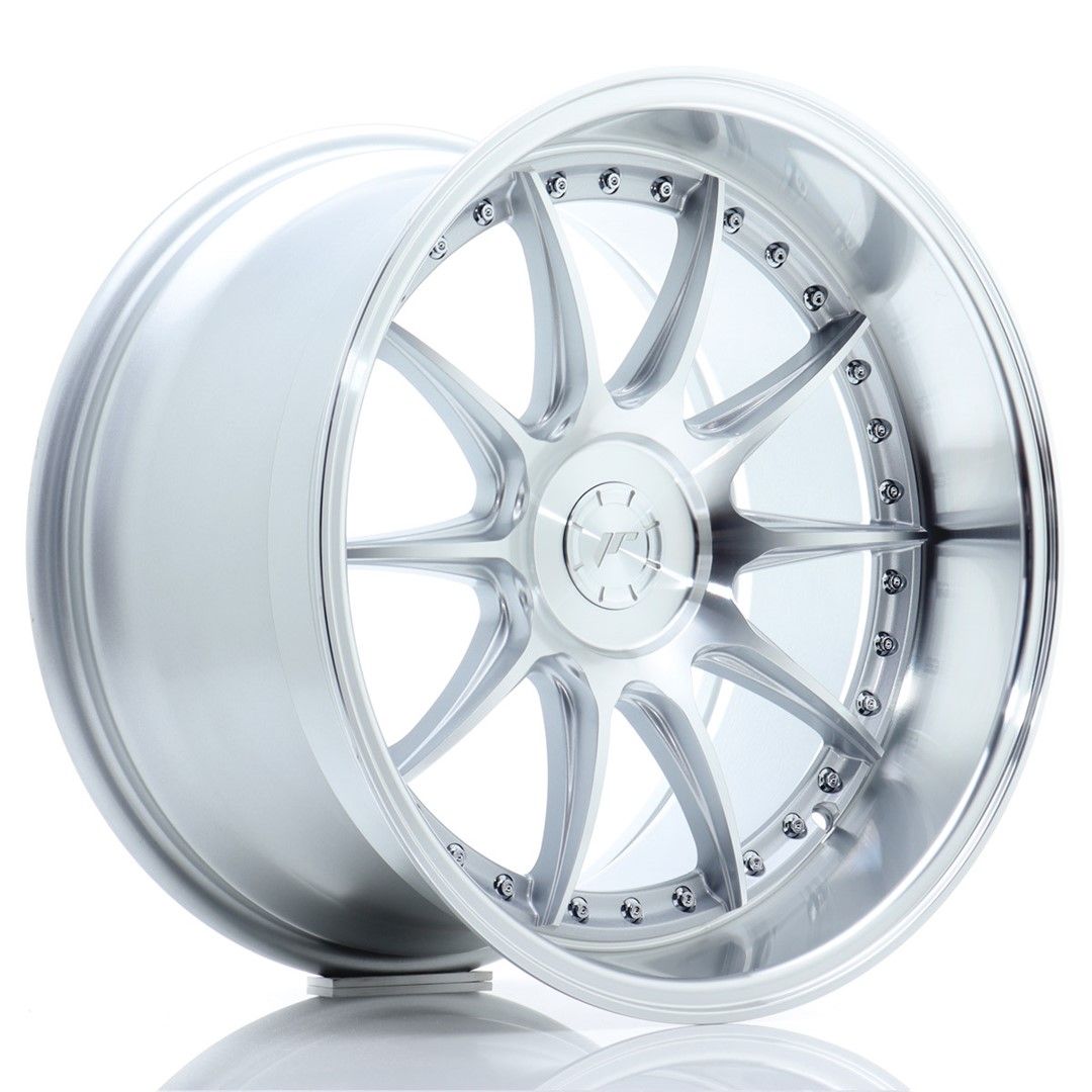 JR41 18x10.5 ET15-25 Custom PCD Zilver Bewerkt Gezicht