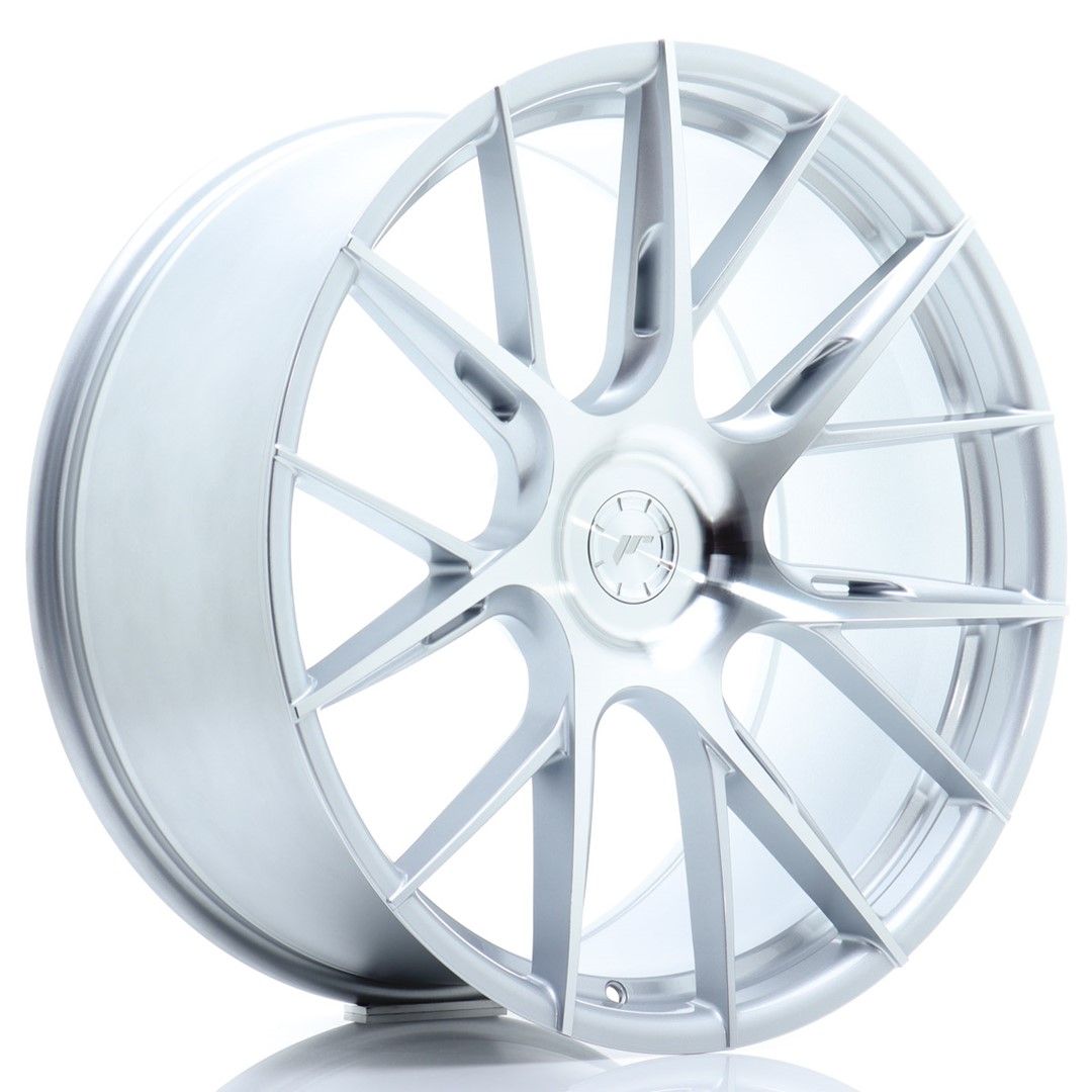 JR42 22x10.5 ET20-40 Custom PCD Zilver Bewerkt Gezicht