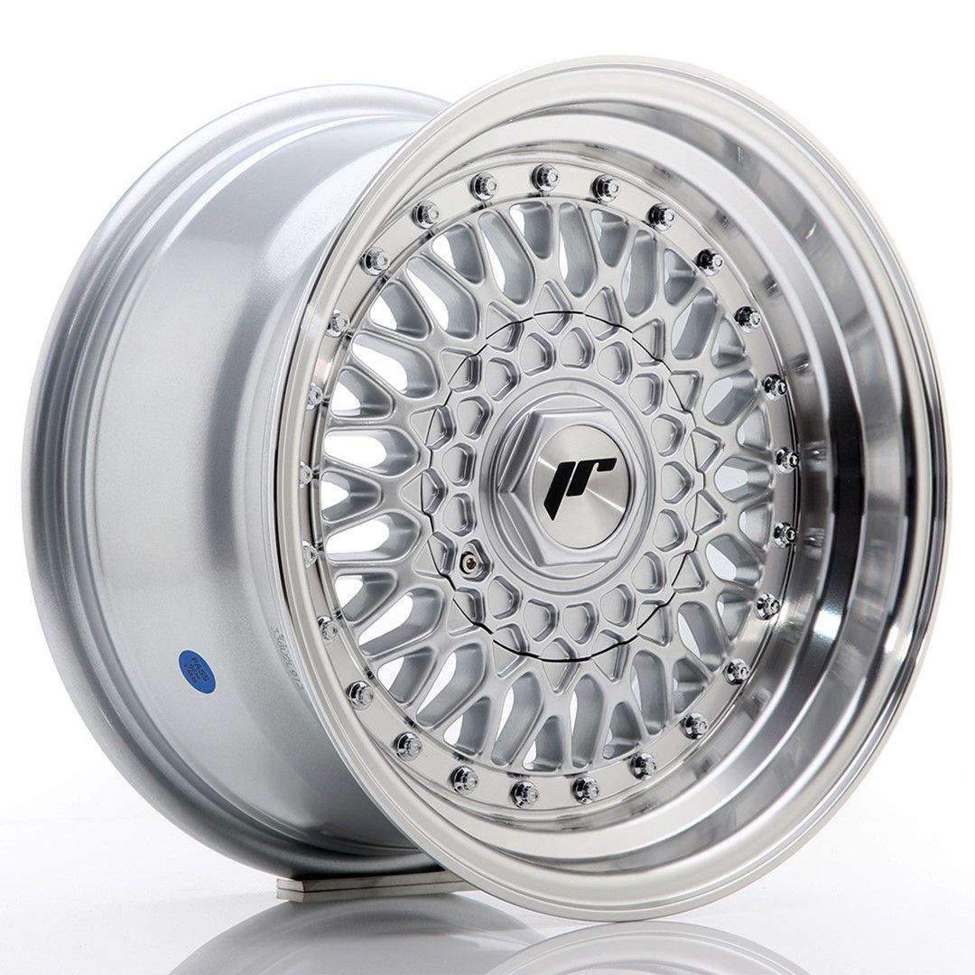JR9 15x8 ET20 4x100, 4x108 lèvre usinée argent