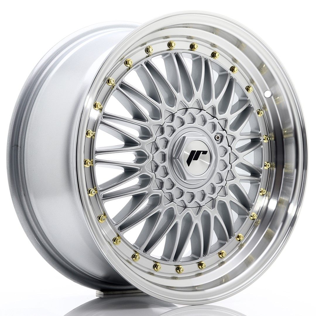 JR9 18x8 ET40 5x112, 5x114.3 lèvre usinée argent