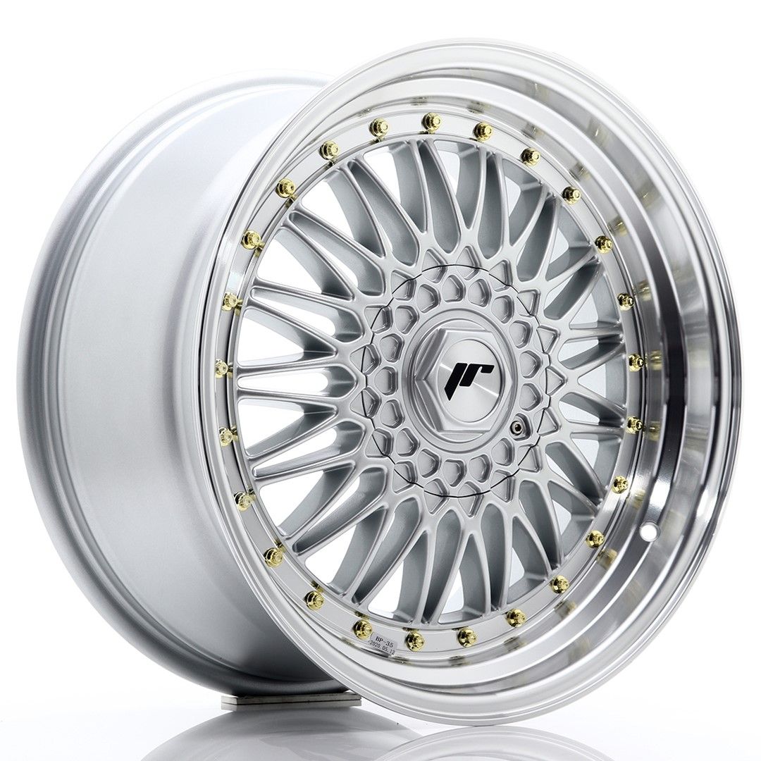 JR9 18x9 ET40 5x112, 5x114.3 lèvre usinée argent