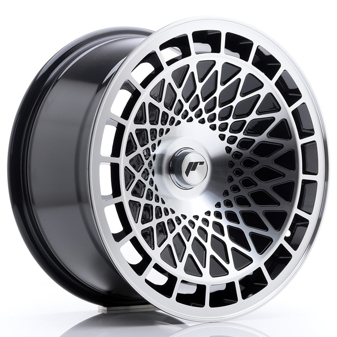 JR14 15x8 ET25 4x100 Glanzend Zwart Machined Face