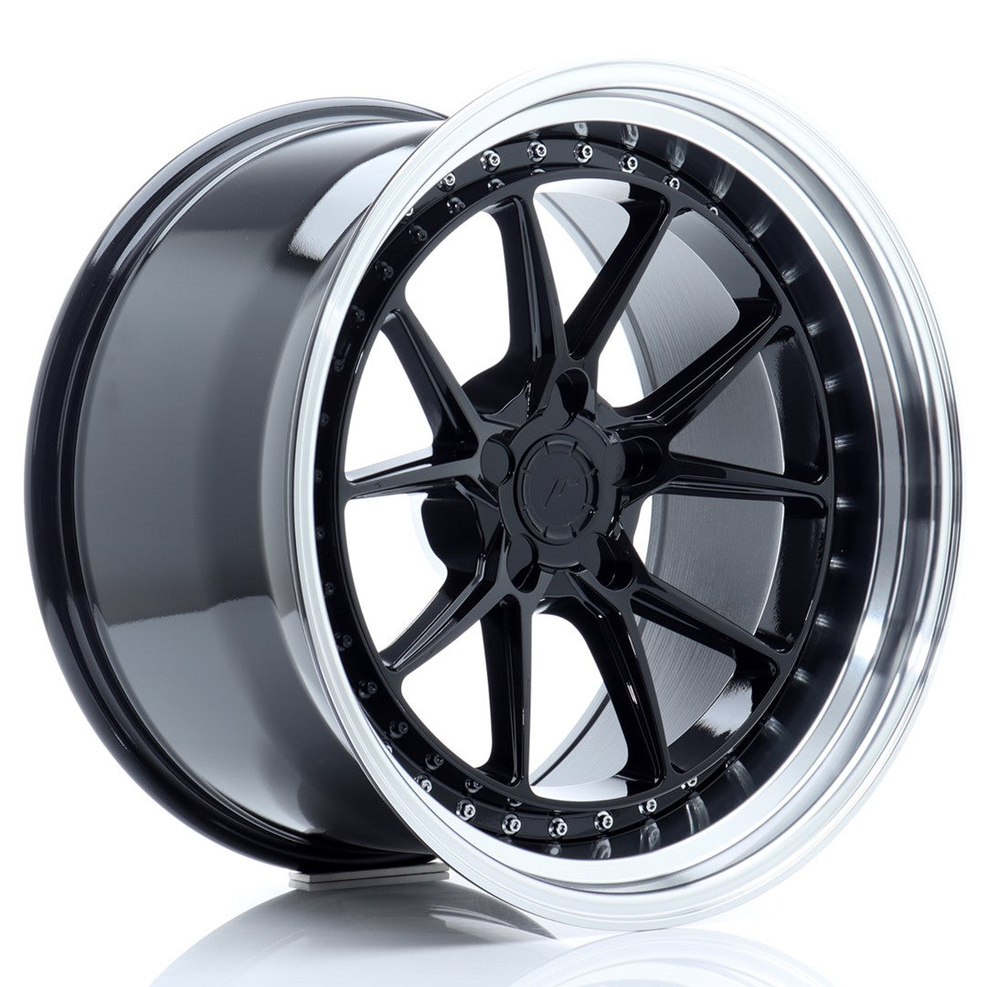 JR39 19x11 ET0-25 Custom PCD Glanzend Zwart Machined Lip