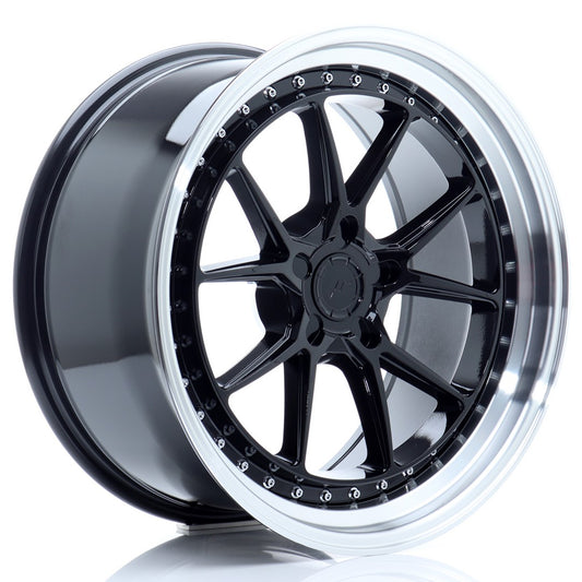 JR39 19x9.5 ET15-35 Custom PCD Gloss Black Machinaal bewerkte lip