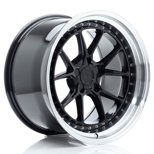 JR39 18x10.5 ET15-22 Lèvre usinée personnalisée PCD noir brillant