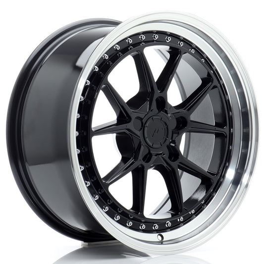 JR39 18x8.5 ET15-35 Lèvre usinée personnalisée PCD noir brillant
