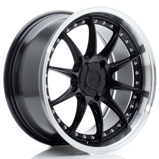 JR41 18x8.5 ET15-35 Lèvre usinée personnalisée PCD noir brillant