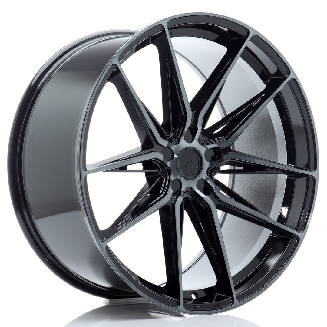 JR44 22x10.5 ET10-40 Custom PCD Zwart Machinaal Getinte Voorzijde