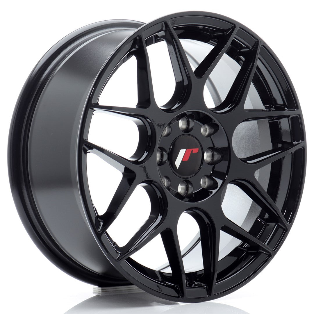 JR18 16x7 ET25 4x100, 4x108 Glanzend Zwart