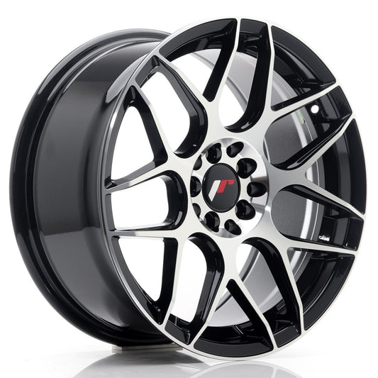 JR18 17x8 ET35 5x100, 5x114.3 gloss black machined face