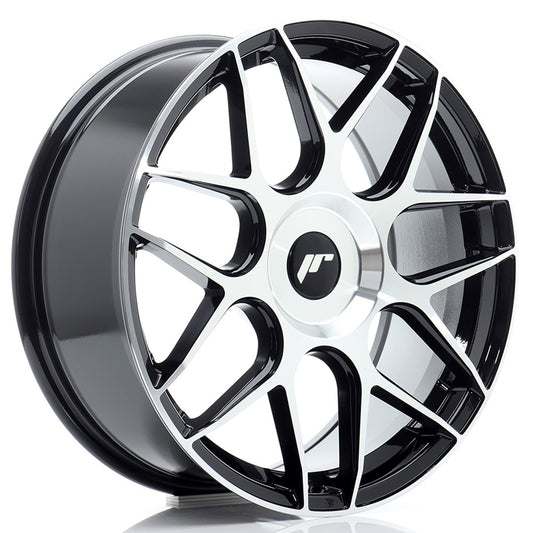 JR18 18x7.5 ET20-40 Custom PCD glanzend zwart bewerkt oppervlak