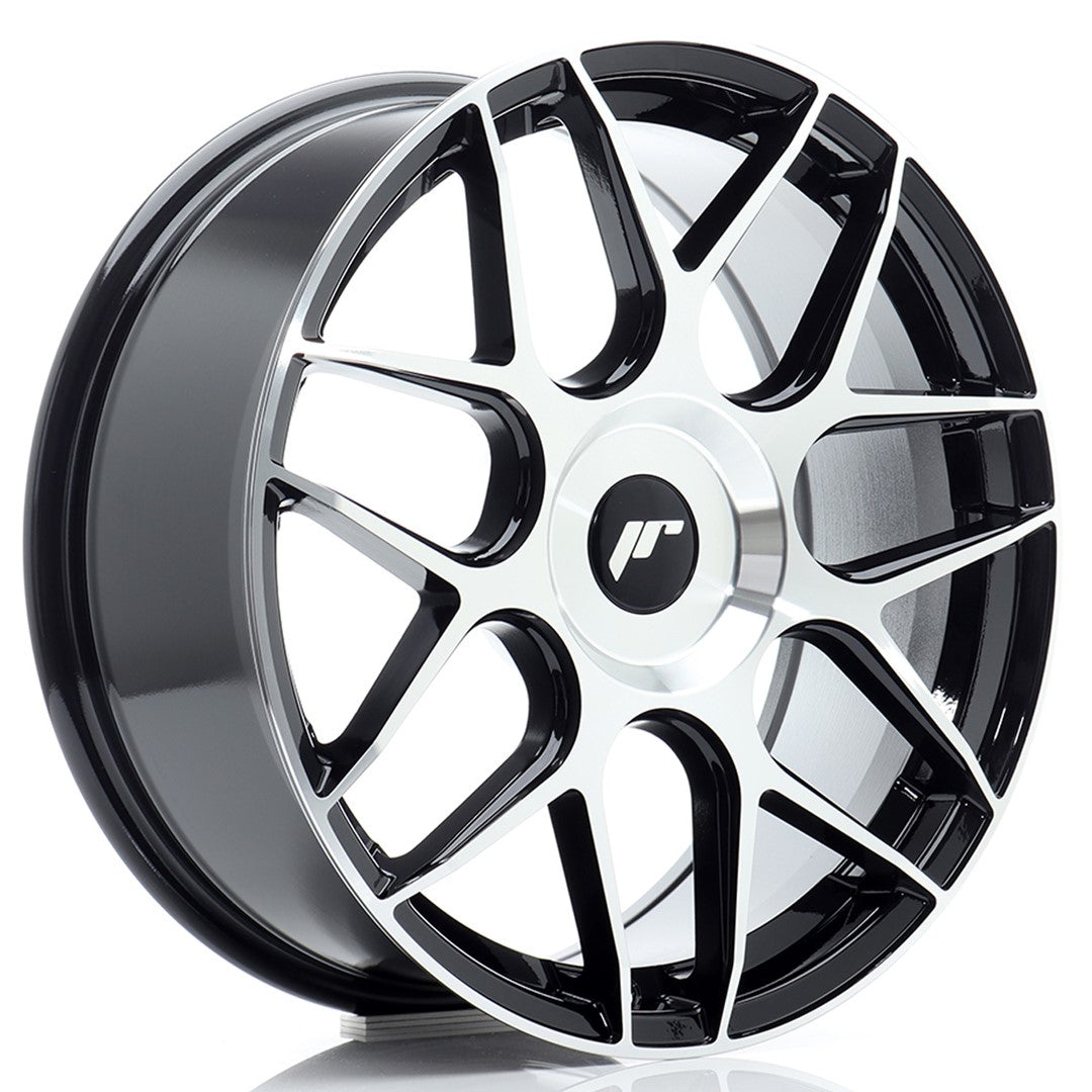 JR18 18x7.5 ET36 5x112 Glanszwart met gepolijste voorzijde
